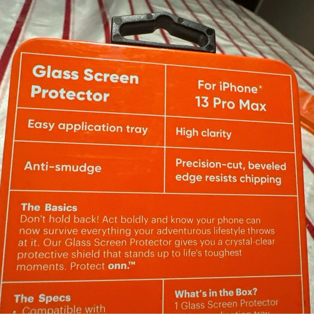 On Running Orange Glass Screen Protector for iPhone 13 Pro Max